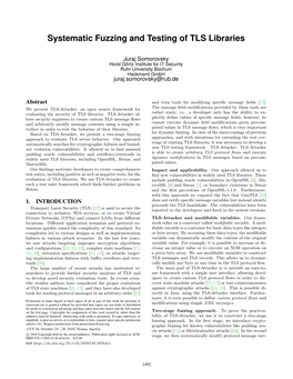 CCS'16 ~ Systematic Fuzzing and Testing of TLS Libraries