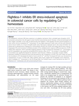 Flightless-1 Inhibits ER Stress-Induced Apoptosis