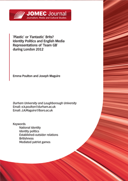 Brits? Identity Politics and English Media Representations of `Team GB` During London 2012