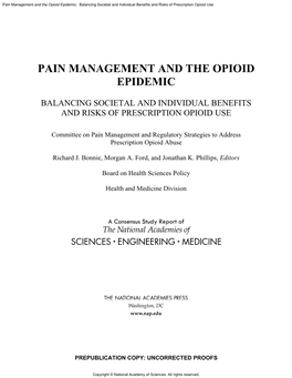 Pain Management and the Opioid Epidemic: Balancing Societal and Individual Benefits and Risks of Prescription Opioid Use