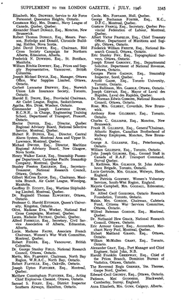 SUPPLEMENT to the LONDON GAZETTE, I JULY, 1946 3345 Elizabeth, Mrs