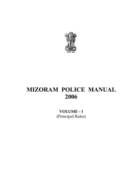 Mizoram Police Manual 2006