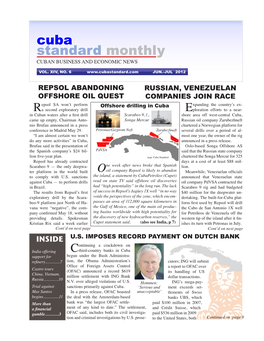 Cuba Standard Monthly CUBAN BUSINESS and ECONOMIC NEWS