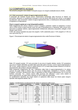 COMPARTO ACQUA Nel Presente Paragrafo Viene Trattato Il Comparto Acqua E Ne Vengono Analizzate Alcune Criticità