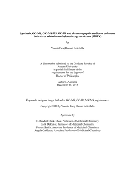 Synthesis, GC–MS, GC–MS/MS, GC–IR and Chromatographic Studies on Cathinone Derivatives Related to Methylenedioxypyrovalerone (MDPV)