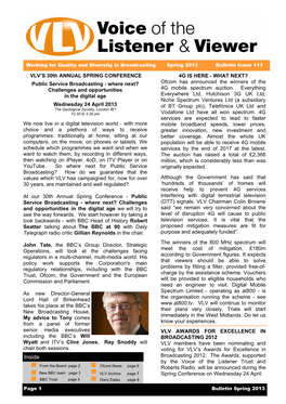Spring 2013 Bulletin Issue 111