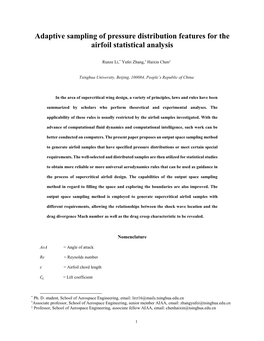 Adaptive Sampling of Pressure Distribution Features for the Airfoil Statistical Analysis