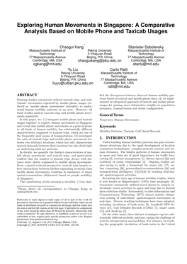 A Comparative Analysis Based on Mobile Phone and Taxicab Usages