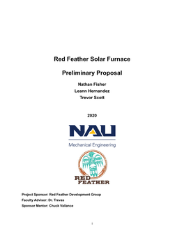 Red Feather Solar Furnace Preliminary Proposal