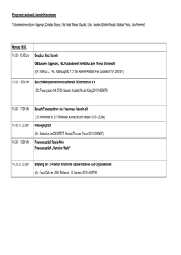 Programm Landpartie Hameln/Holzminden