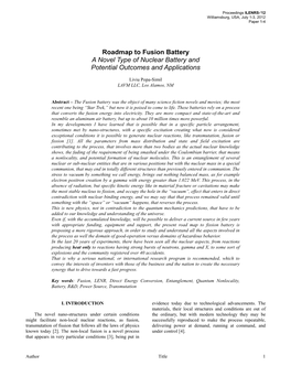 Roadmap to Fusion Battery a Novel Type of Nuclear Battery and Potential Outcomes and Applications