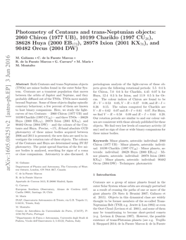 Photometry of Centaurs and Trans-Neptunian Objects