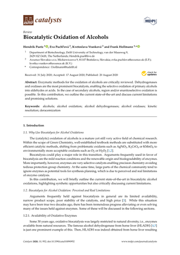 Biocatalytic Oxidation of Alcohols