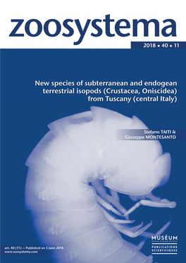 New Species of Subterranean and Endogean Terrestrial Isopods (Crustacea, Oniscidea) from Tuscany (Central Italy)