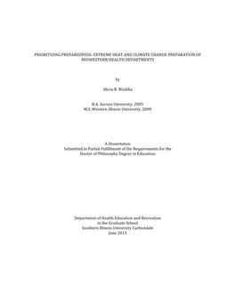 Prioritizing Preparedness: Extreme Heat and Climate Change Preparation of Midwestern Health Departments