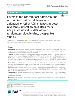 Effects of the Concomitant Administration of Xanthine Oxidase