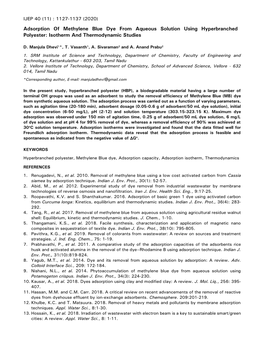 Adsorption of Methylene Blue Dye from Aqueous Solution Using Hyperbranched Polyester: Isotherm and Thermodynamic Studies