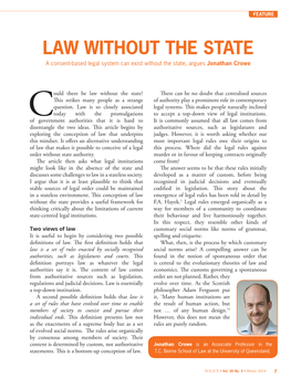 LAW WITHOUT the STATE a Consent-Based Legal System Can Exist Without the State, Argues Jonathan Crowe