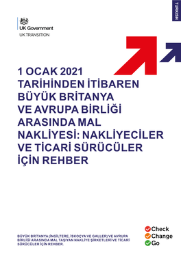 Büyük Britanya Ve Avrupa Birliği Arasında Mal Nakliyesi: Nakliyeciler Ve Ticari Sürücüler Için Rehber