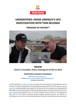 Unidentified: Inside America's Ufo Investigation with Tom