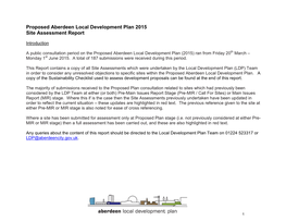 Development Options Assessment Report