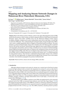 Mapping and Analyzing Stream Network Changes in Watonwan River Watershed, Minnesota, USA