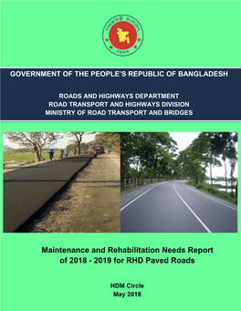 Maintenance and Rehabilitation Needs Report of 2018 - 2019 for RHD Paved Roads