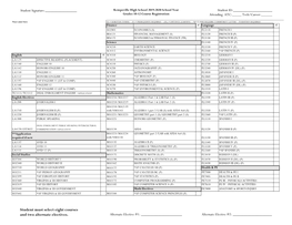 Student Must Select Eight Courses and Two Alternate Electives