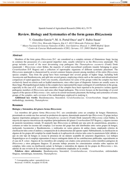 Review. Biology and Systematics of the Form Genus Rhizoctonia V