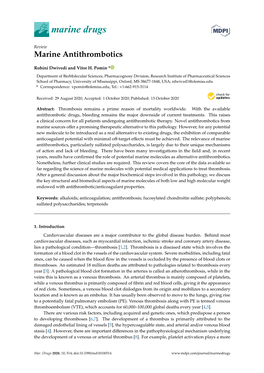Marine Antithrombotics