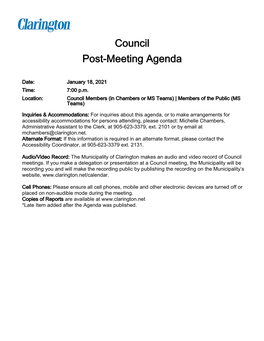 Council Agenda Package