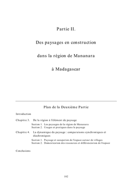 Partie II. Des Paysages En Construction Dans La Région De