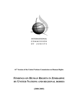 Findings on Human Rights in Zimbabwe by United Nations and Regional Bodies