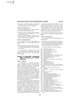 477 Subpart D—Specially Denatured Spirits Formulas And