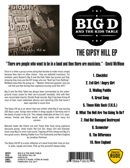 FIH 019 BIG D & the KIDS TABLE the Gipsy Hill CD