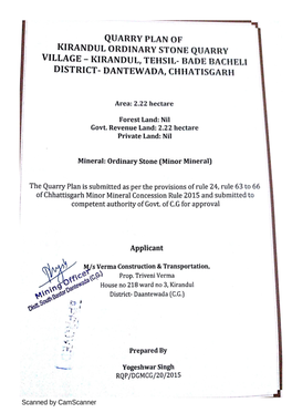 Applicant Yogeshwar Singh RQP/DGMCG/20/2015 INDEX