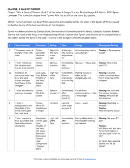 EXAMPLE. a GAME of THRONES Chapter 38 in ​A Game of Thrones