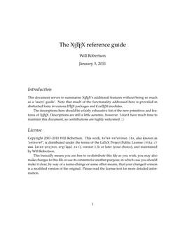 The XƎTEX Reference Guide