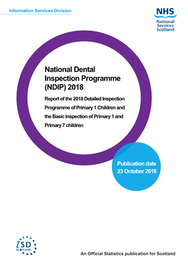 National Dental Inspection Programme (NDIP) in School Year 2017/18