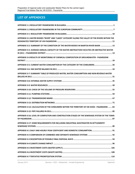 List of Appendices