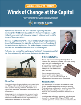 Winds of Change at the Capitol Policy Trends for the 2015 Legislative Session