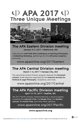 APA 2017 Three Unique Meetings