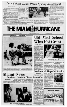 UM Med School Wins Pot Grant Miami News