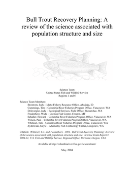 Bull Trout Recovery Planning: a Review of the Science Associated with Population Structure and Size