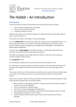 The Hobbit – an Introduction