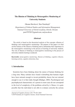 The Illusion of Thinking in Metacognitive Monitoring of University Students