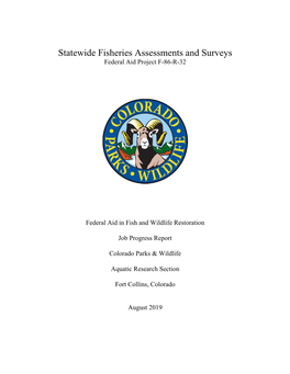 Statewide Fisheries Assessments and Surveys Federal Aid Project F-86-R-32