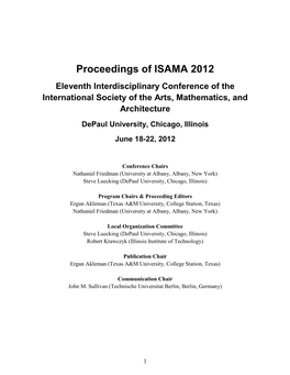 Proceedings of ISAMA 2012