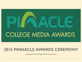 2015 Pinnacle Ceremony