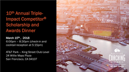 10Th Annual Triple-Impact Competitor® Scholarship and Awards Dinner